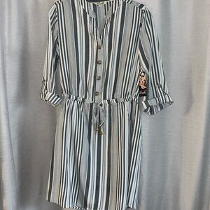 Striped Button-Down Dress